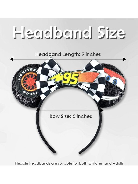 Women\'s black Polyester Sequin Bow Mickey Mouse Headband Hair Accessory main image 4